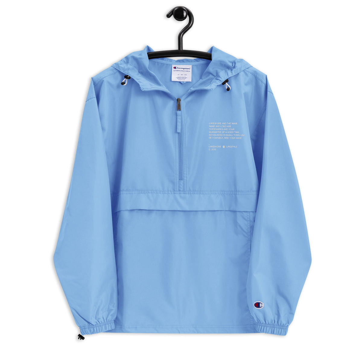 Light blue champion jacket on sale